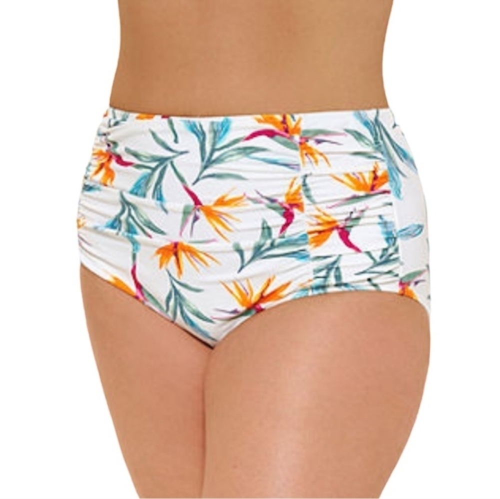 Mynah Women's Ruched High Waisted Bottoms, Size 18W